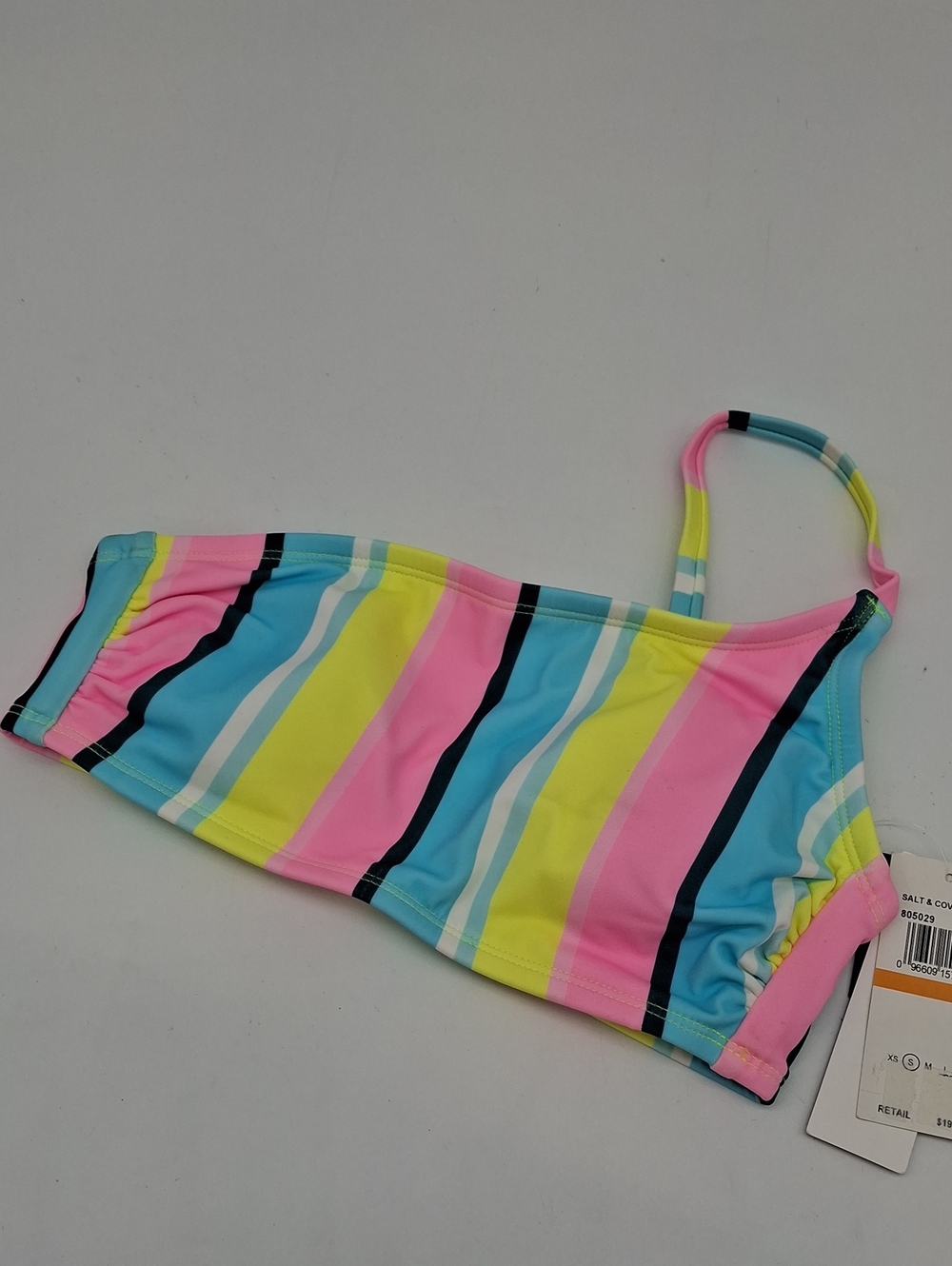 Salt + Cove Sunny Stripe One-Shoulder Bikini Top Multicolor S